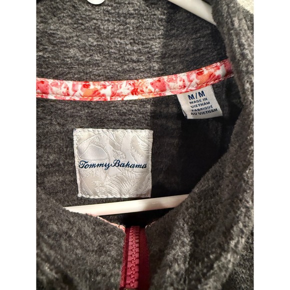 Tommy Bahama Mens Gray Heather 1/4 Zip Pullover Fleece Sweatshirt M - Picture 4 of 7